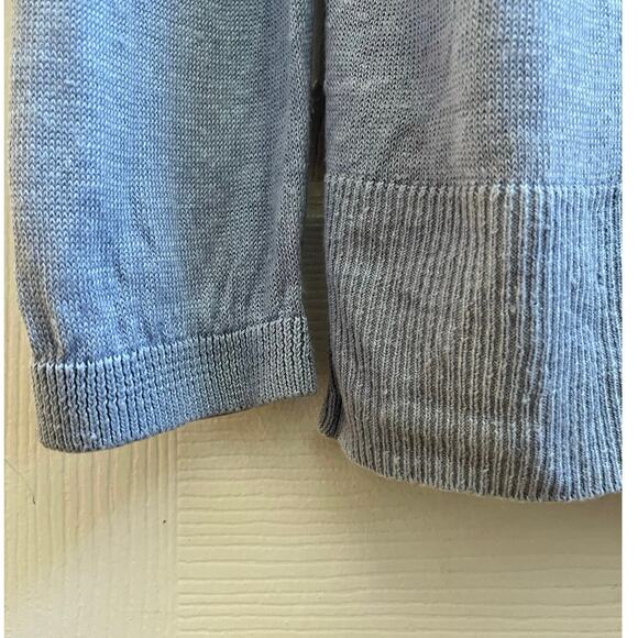 Talbots Powder Blue Linen Side Slits Cardigan Size Medium Lightweight - Picture 9 of 14